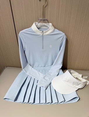 高尔夫服装女秋款高尔夫长袖女韩版高尔夫套装女裙速干透气网球服