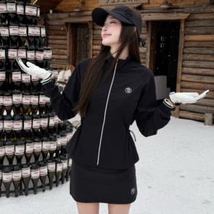 高尔夫服装 女防风保暖高尔夫外套女裙显瘦网球服 女秋冬高尔夫套装
