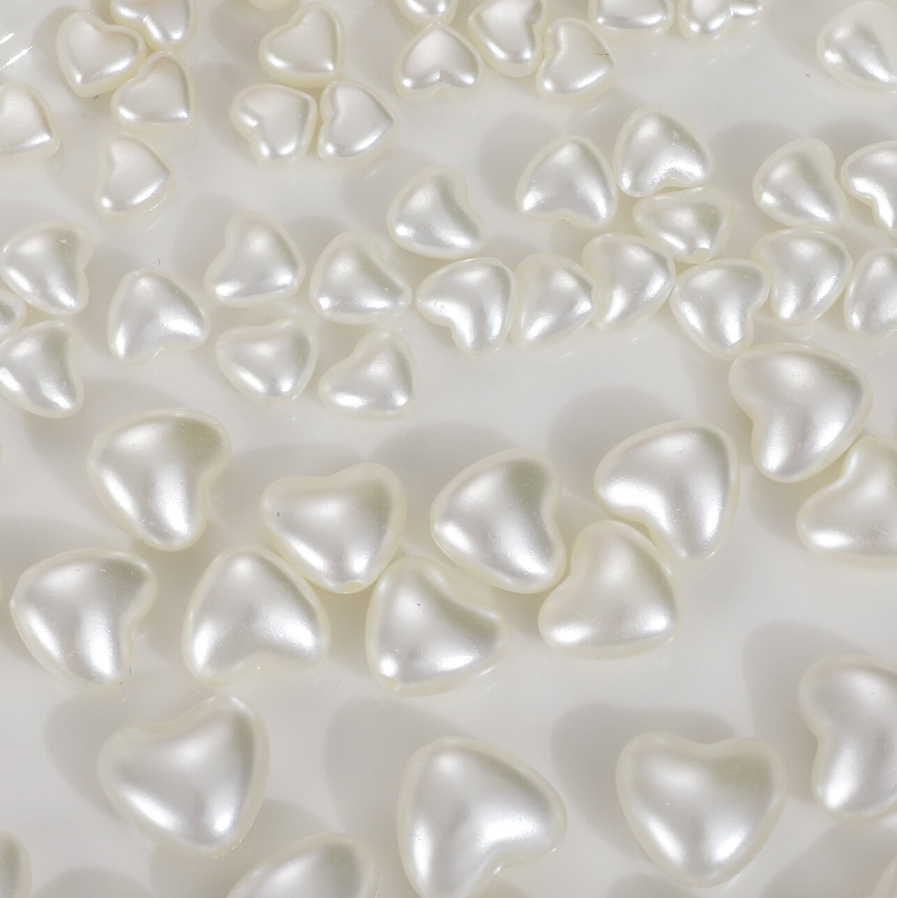 仿珍珠9-16mm珠光爱心桃心直孔散珠 DIY串珠手机链条耳饰手链材料