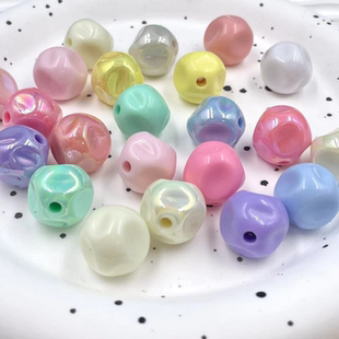奶油/镀彩无花果不规则凹凸不平散珠 糖果色DIY串珠手机链条材料