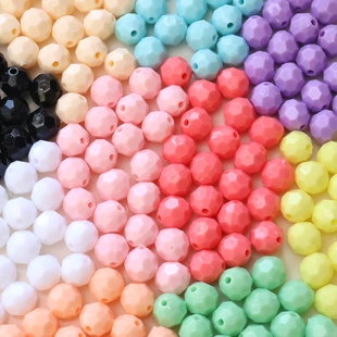 不规则DIY串珠包手机链手链材料配饰 10mm切面角珠足球珠 实色6