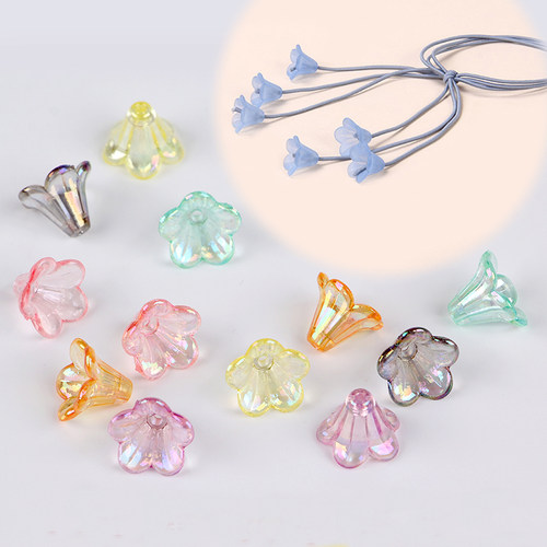 diy透明花朵亚克力飘带挂坠发簪