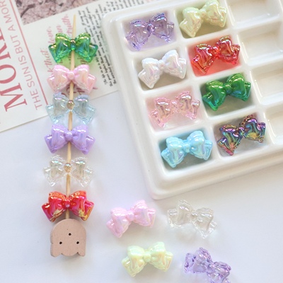 亚克力uv炫彩透明实色蝴蝶结小巧