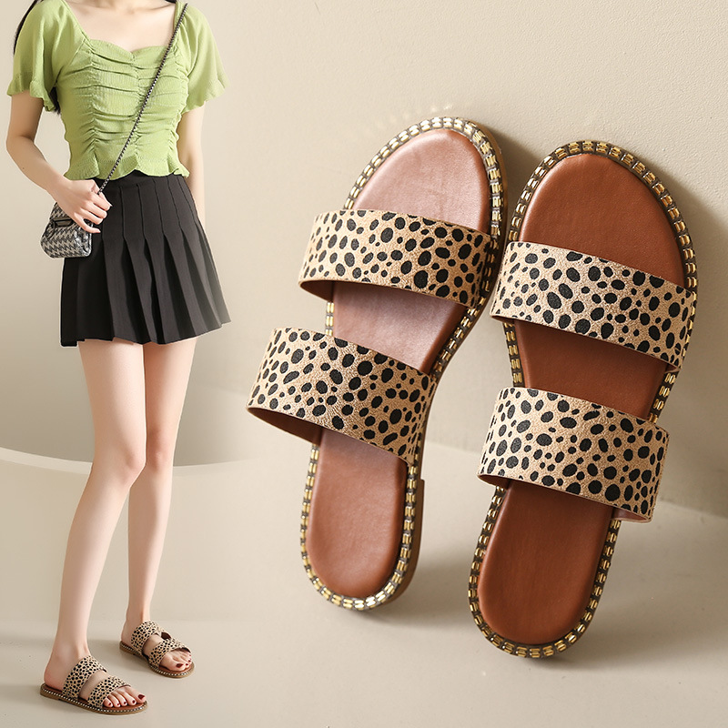 2025 plus size flat slippers for women's casual round heade