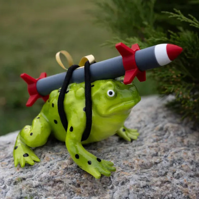 New Missile Toad (Mistletoe) Missile Toad Rocket Frog Resin