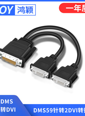 DMS59针转双DVI245母转接头电脑独立显卡显示器连接线