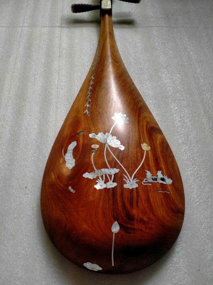 满瑞兴乐器成人琵琶缅甸酸枝红木贝雕抛光成人专业琵琶专业演奏级