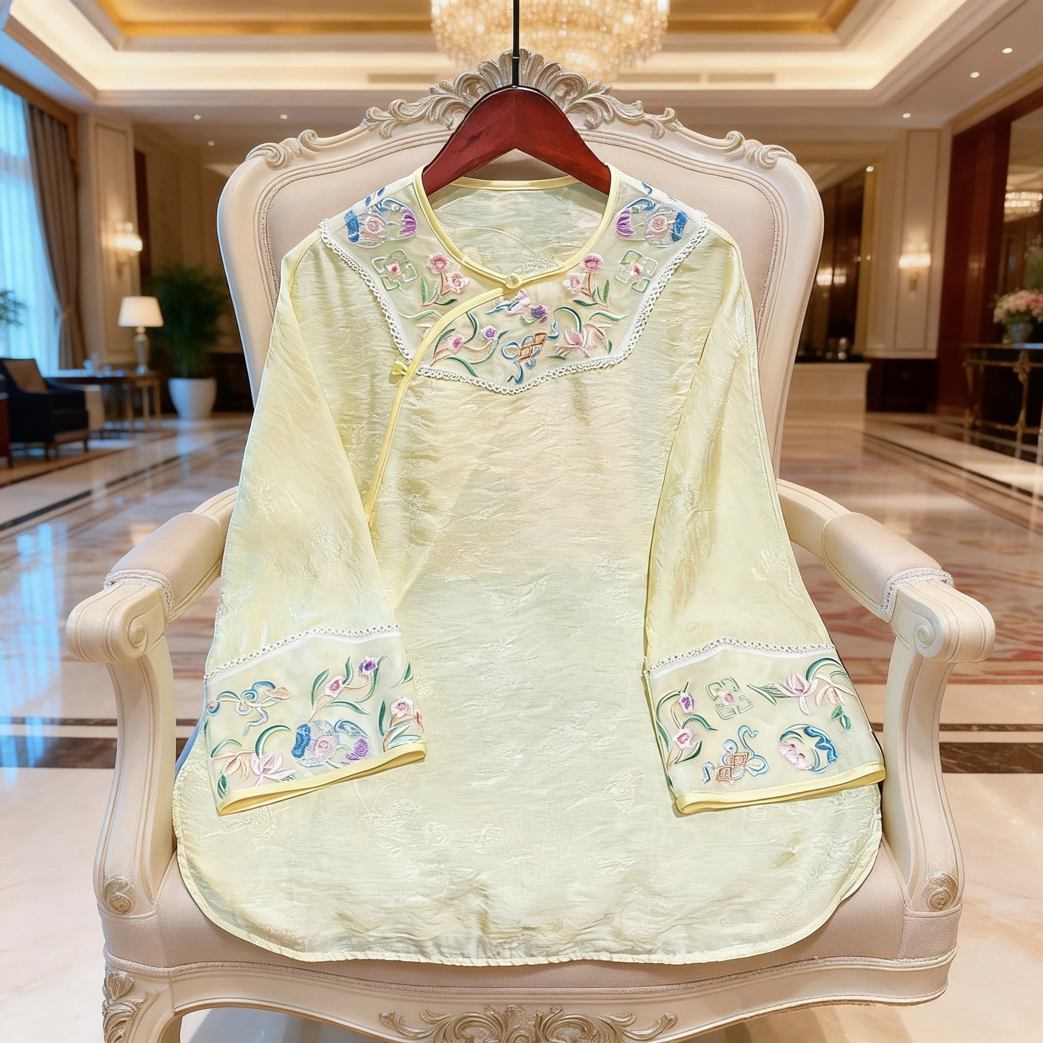 新中式人丝刺绣宽松百搭太太服复古国风改良唐装茶服打底衫上衣女