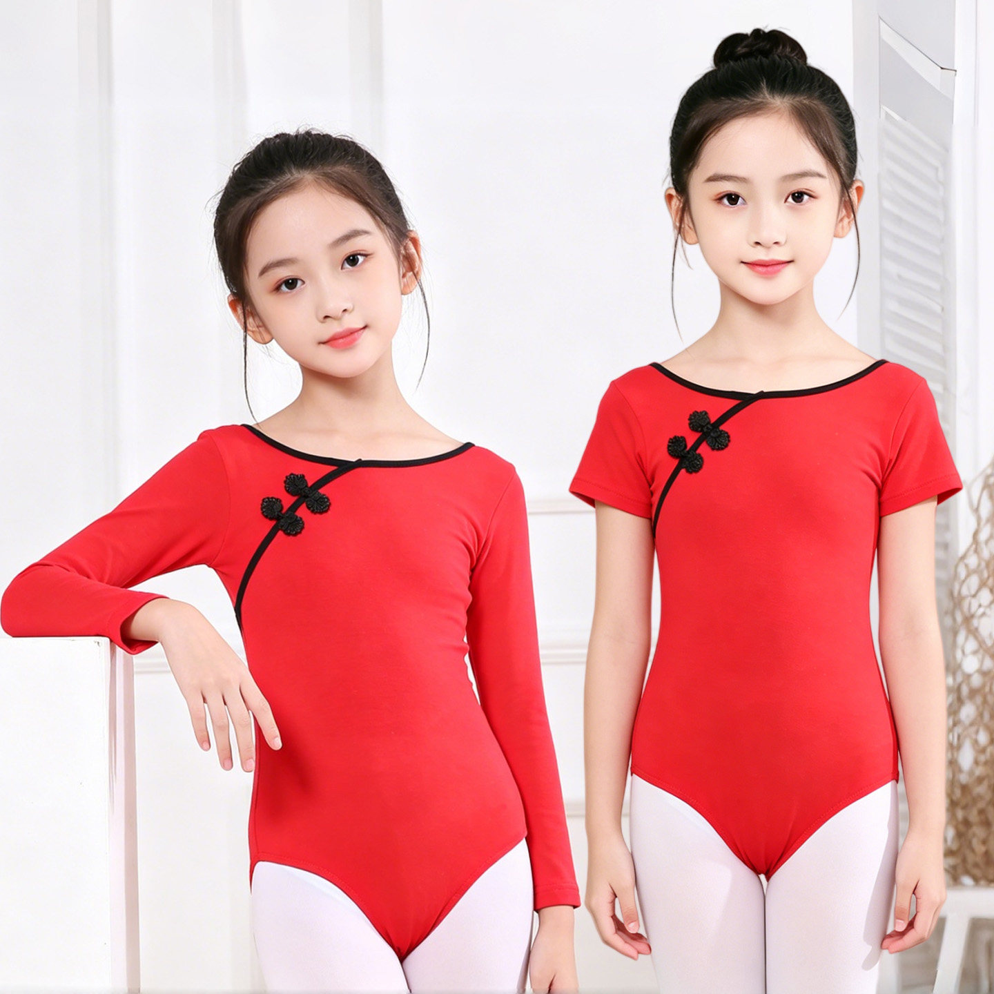 夏季儿童中国风舞蹈服女童盘扣民族舞形体练功服专业考级表演服装图片