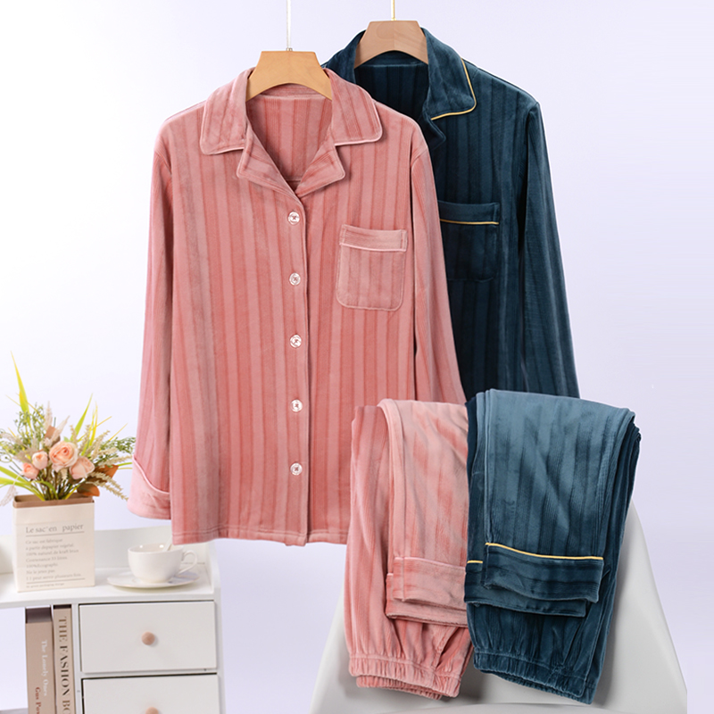 情侣家居服双面海岛绒温暖加倍