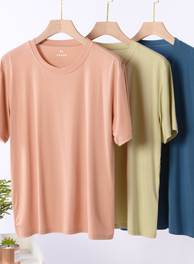 夏季男士睡衣上衣单价优可丝莫代尔圆领短袖t恤宽松可外穿家居服