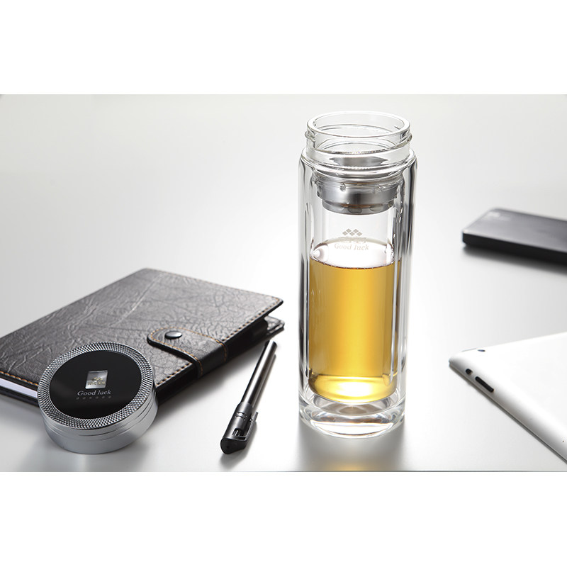 名到MIODO 双层玻璃杯 随手泡茶防烫隔热加厚底 MD-85204 300ml