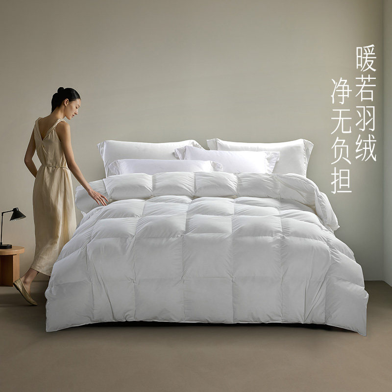 洁玉仿生羽绒被保暖被子内胆秋冬家用被芯素色亲肤柔软床上用品