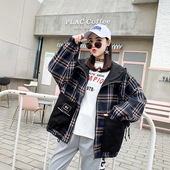 学生宽松原宿风格 棒球服潮 子情侣工装 两面穿外套女秋季 开学季 韩版
