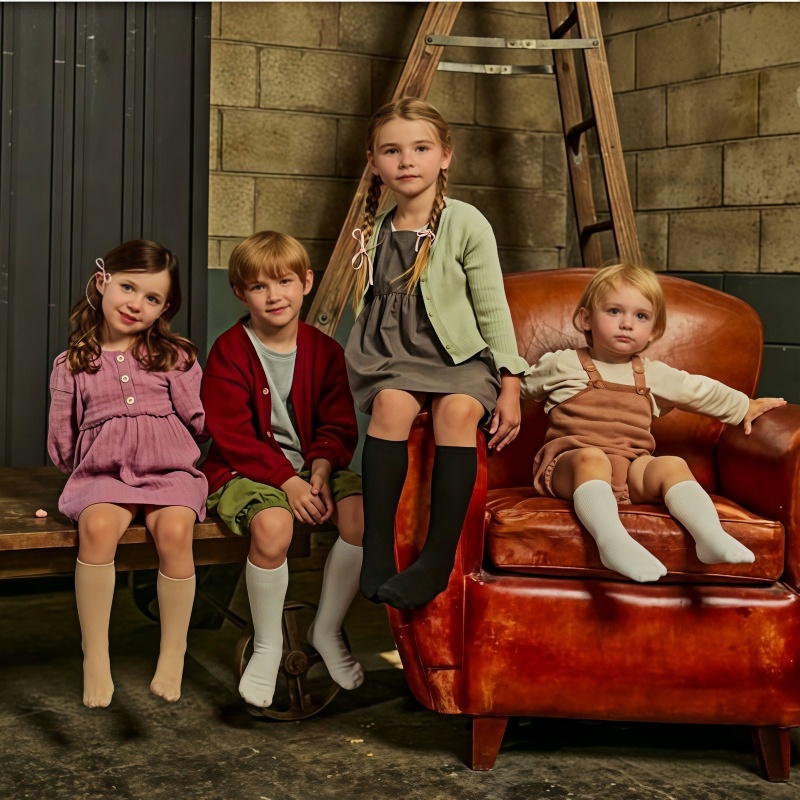 PAULFRENZ学院风儿童袜子儿童长筒袜四季通用男女童袜子