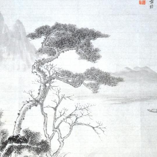 国画客厅一枫斋纯手绘三尺斗方仿古山水作品
