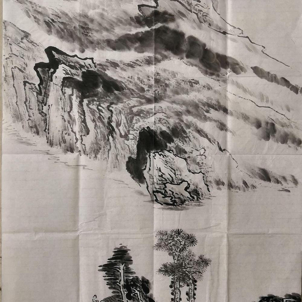 热卖客厅一枫斋纯手绘精品国画仿古山水陆俨少笔意作品惊爆人气