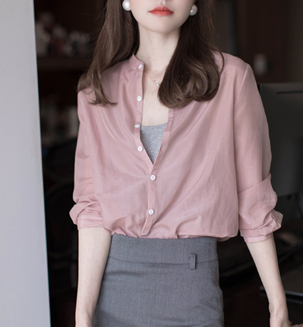 Shirt women's design sense small crowd chic top spring and summer light mature Korean loose versatile temperament NEW