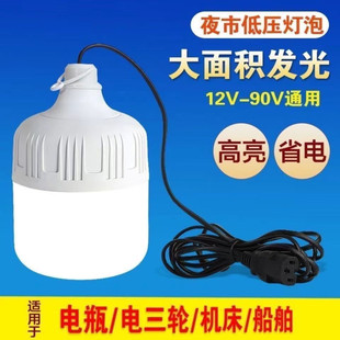 LED灯泡夜市地摊高亮12V电瓶直流低压12v鳄鱼夹子带线球泡灯