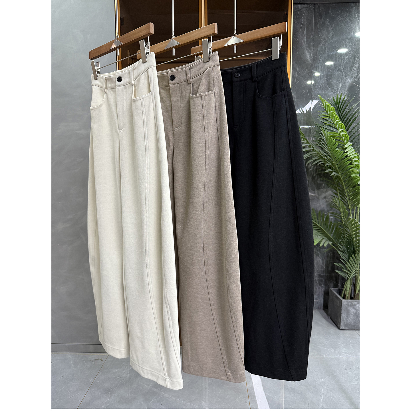 Q货！磨毛绵羊毛高腰休闲镰刀裤