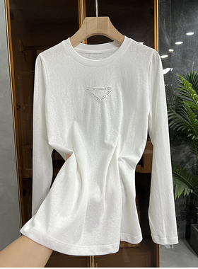 chao好穿！舒适自在不显胖！通勤圆领长袖棉T恤女    50193~JS