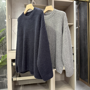 气质款！时髦精都在穿！宽松金线结羊毛圆领针织毛衣女  Y8142~ZY