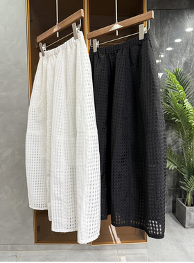 N货！舒适显瘦两不误！松紧腰格子A字半身裙女    BQQSS011~ME