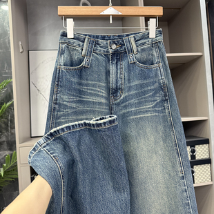 96385 高个子闭眼shou 女 复古牛仔阔腿裤 工厂P牌