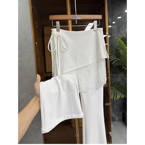 N货！修身蕾丝屁帘休闲喇叭裤