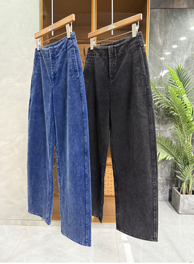 G上5K+！代厂jin口料！灯芯绒中高腰休闲镰刀裤女    D11179~ME