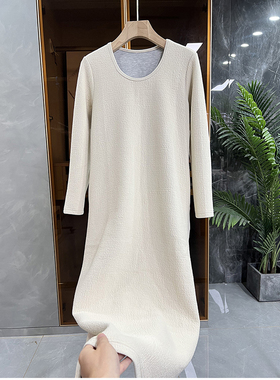 清仓不予退换#B费吹飞之力！修身温暖皱褶肌理圆领连衣裙232020