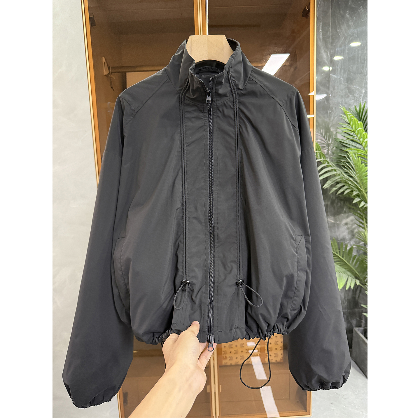 N货！宽松冲锋衣立领拉链短外套