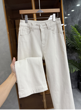 秋冬BI囤！温暖显瘦神裤！加绒小直筒牛仔裤女    M338032~JS