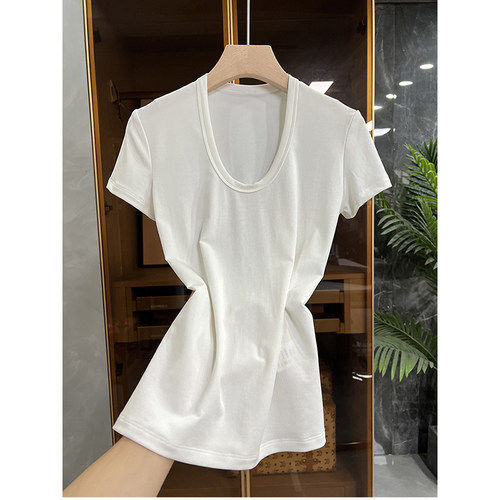 N货！莱赛尔U领短袖T恤上衣