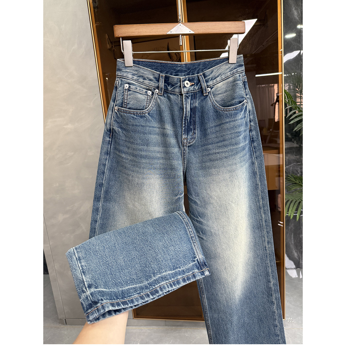 高个子收！口碑工厂出！重工洗水中高腰牛仔阔腿裤女   R6860~ME,女装/女士精品,牛仔裤,淘宝优惠券,粉丝福利购,淘宝优惠卷