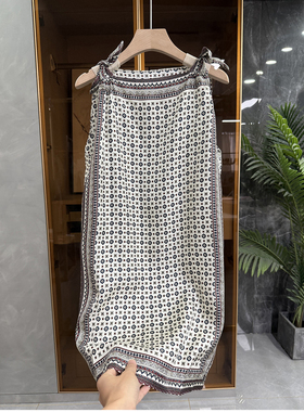 yuan厂P牌好料！复古印花真丝斜纹绸无袖上衣女    QC0604~JS