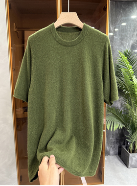 大N货！简约高ji！绵羊毛圆领短袖针织毛衣女   20250907~JS