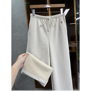 大N货！温暖笔直！加绒绵羊毛松紧腰休闲直筒裤女    25518-1~ME