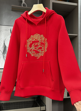 清仓不予退换厂品质货！空气棉金丝刺绣蛇纹连帽卫衣女M01986~ZY