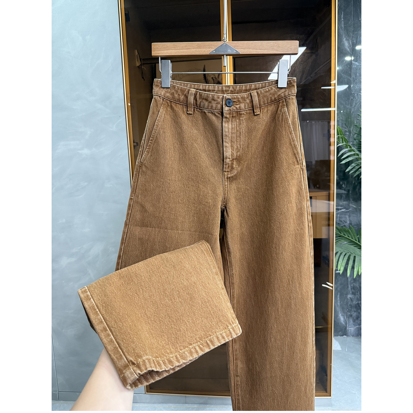 D制！显瘦中高腰牛仔镰刀裤