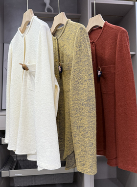 重磅推荐！yuan单！宽松澳洲羊毛毛呢圆领衬衫上衣女    25854~ZY