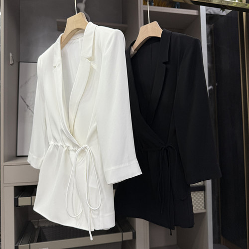 尖货！抽绳醋酸中袖西装外套