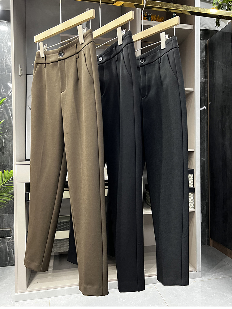 怒推！盲入都不会错的裤型！加绒休闲烟管西裤女  C3515