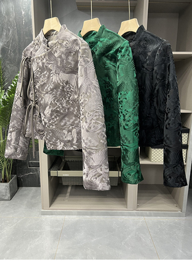 清仓不予退换！M@3篙品质！重工刺绣中式立领系带短外套女M01418