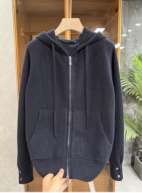 Q货！通勤不费力！羊毛连帽拉链针织开衫外套女    S85725~JS