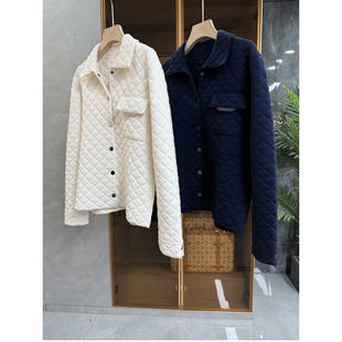 20251068 重磅推荐 外套女 菱格羊毛翻领衬衫 yuan单