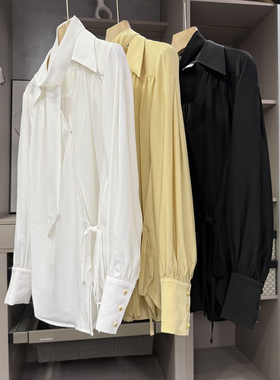 设计师款！气质翻倍的秘籍！宽松醋酸飘带衬衫上衣女  C6001~ZY