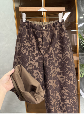 重磅推荐jin口料！复古提花羊毛休闲镰刀九分裤女    R25327~ME