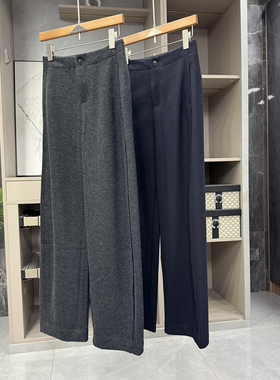 尖货！舒适显瘦！羊毛毛呢中高腰休闲镰刀直筒裤女    H3523~ZY