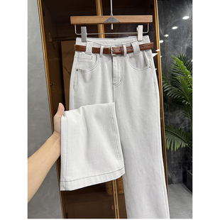 清仓不予退换！显腿笔直修厂长！微弹牛仔小直筒裤女  5621020~JS